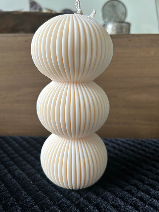 Aura Ribbed Ball Pillar Candle