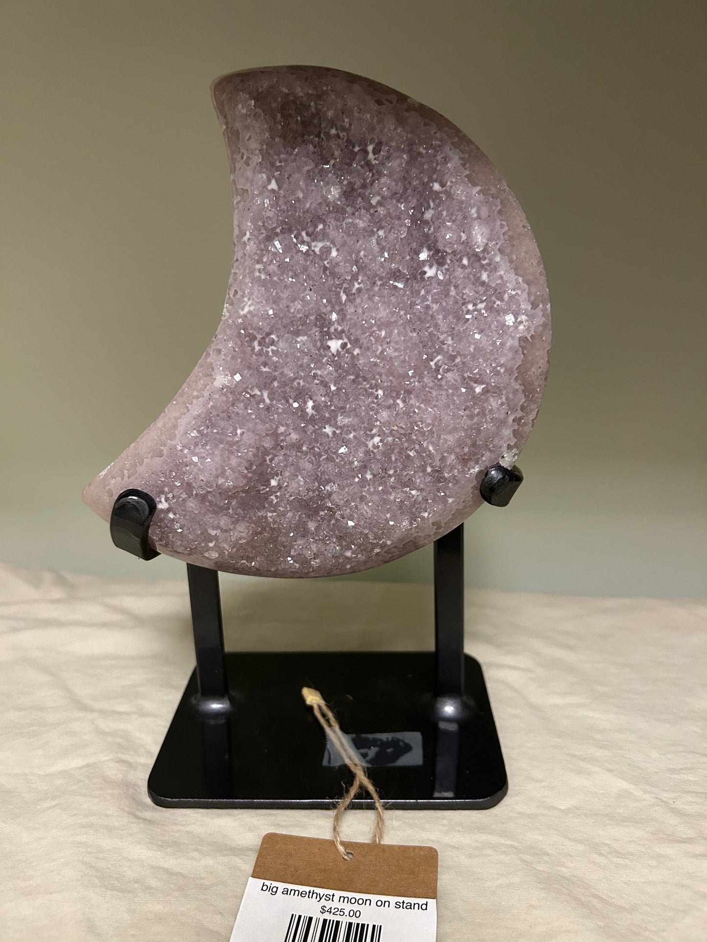 Amethyst Stone- Moon on stand