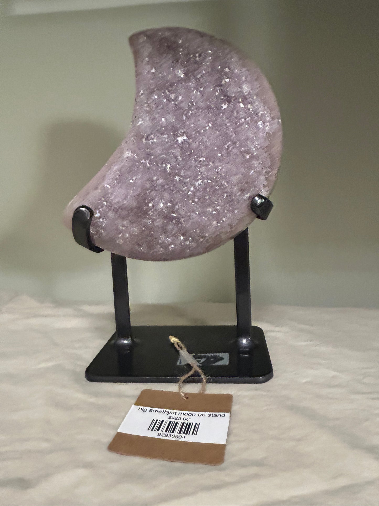 Amethyst Stone- Moon on stand