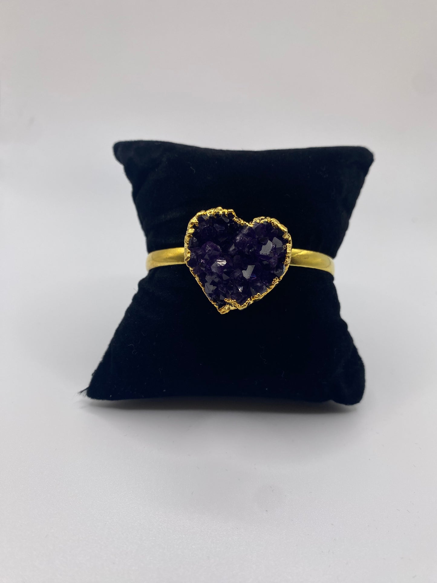 Gold Amethyst Heart Bracelet