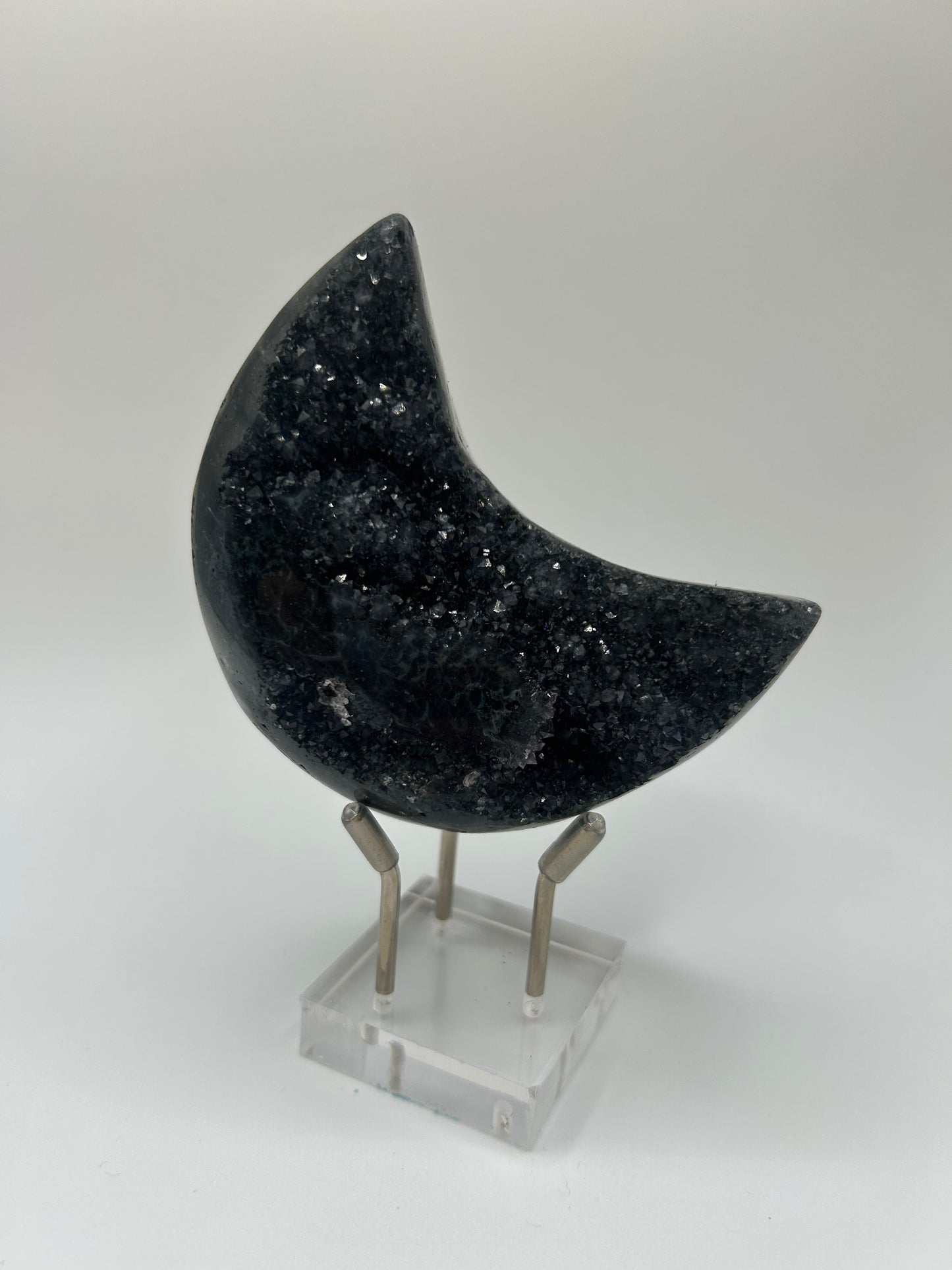 Small Black Quartz Stone-Moon