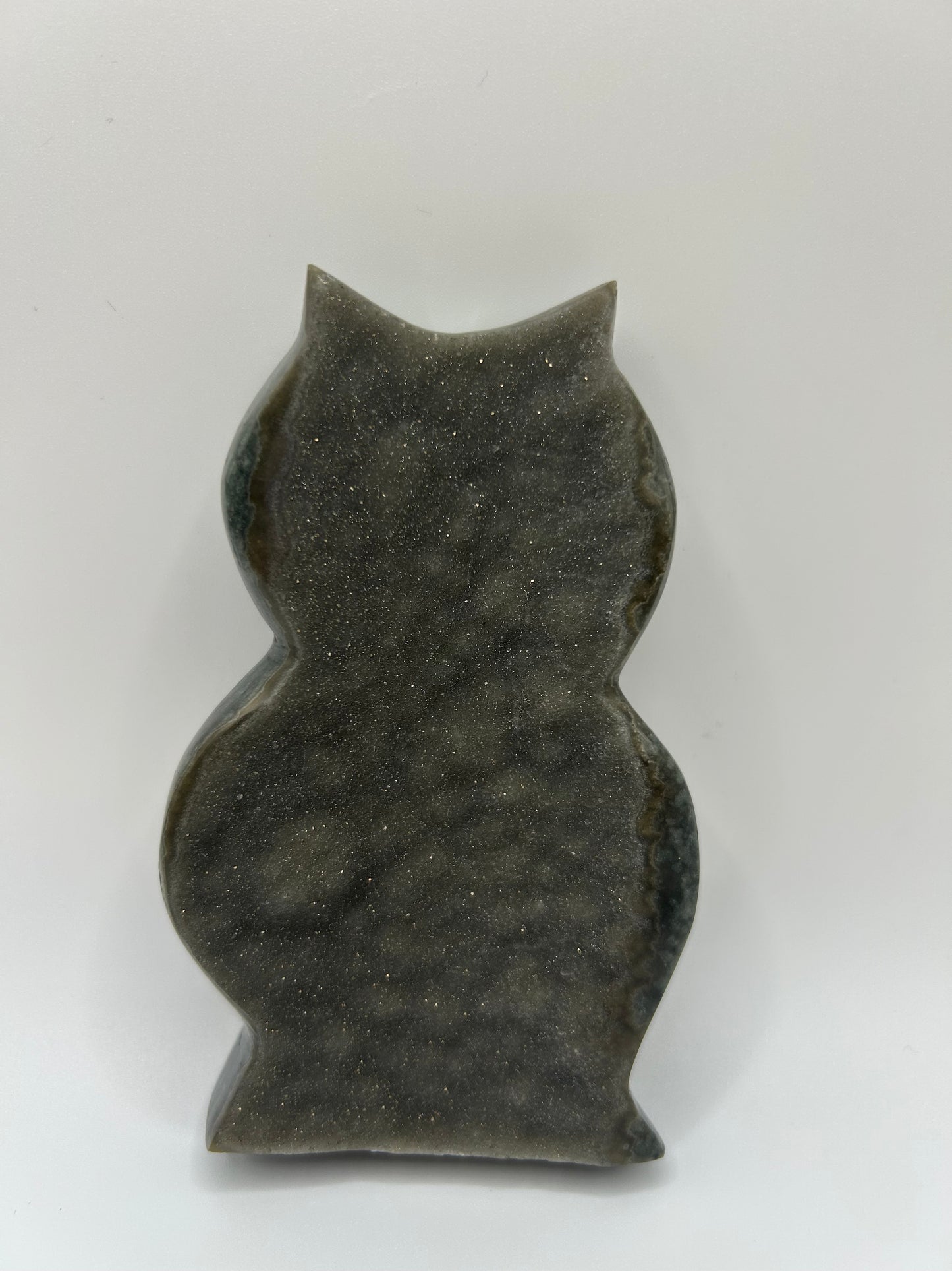 Small Brown Druzy Stone- Owl