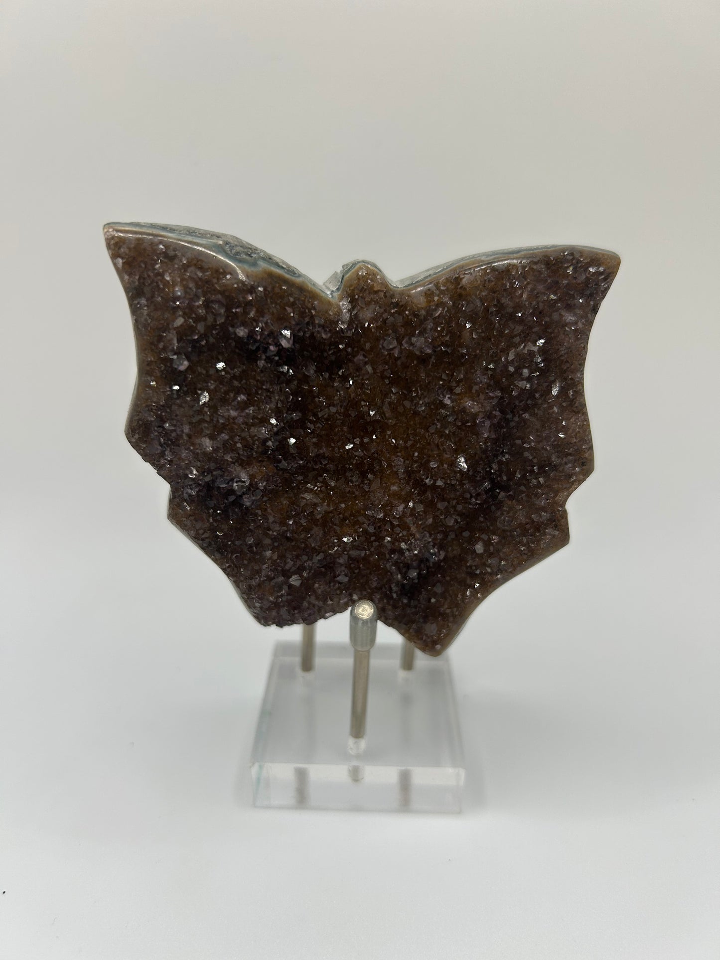 Small brown Druzy Stone-Butterfly