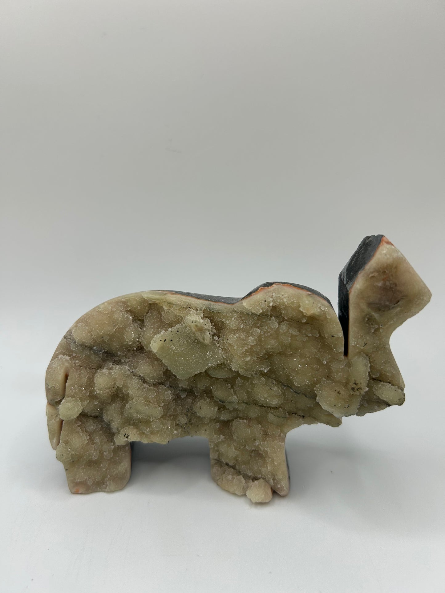 Green Druzy Stone-Elephant