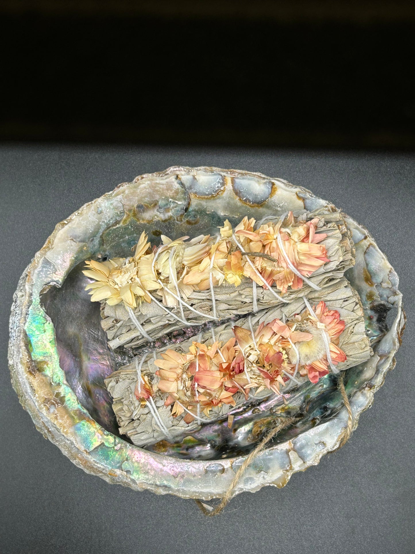 Pink Sunflower with White Sage Bundles