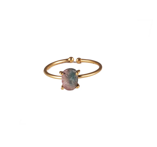 Adjustable Small Round Tourmaline Ring