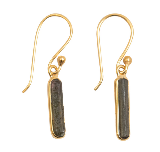 Tourmaline Bar Dangle Earrings