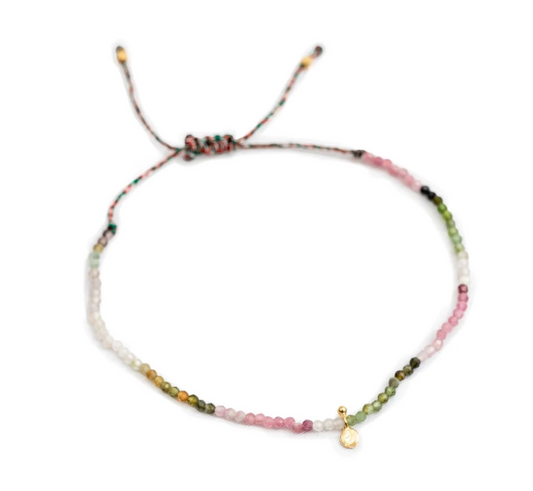 Adjustable Tourmaline Beaded Bracelet