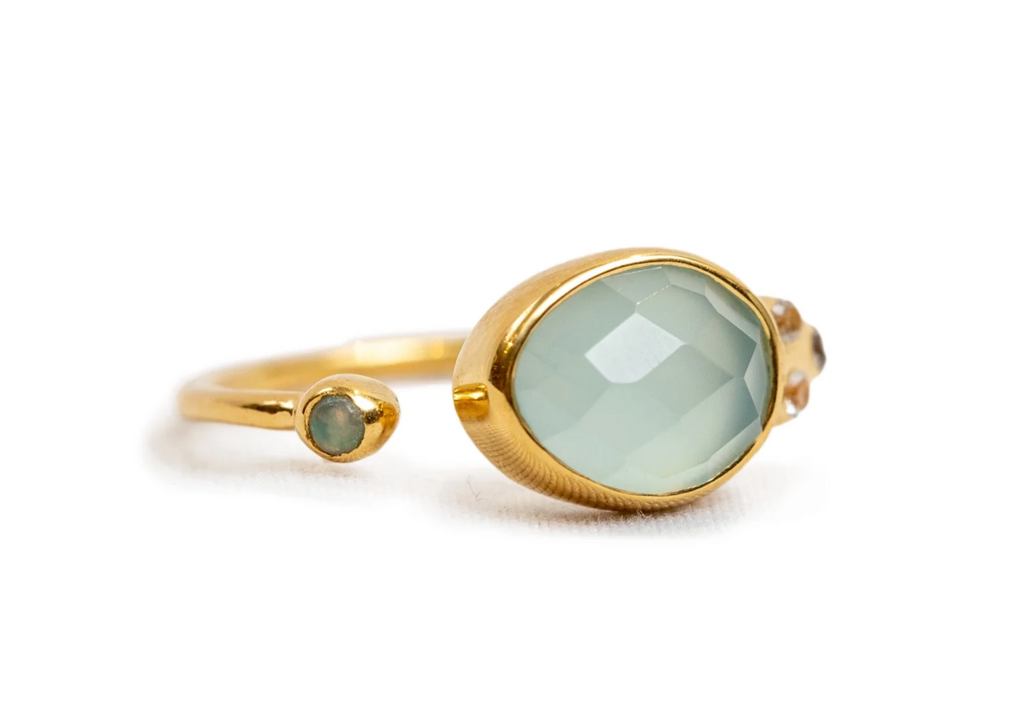 Aqua Chalcedony Ring