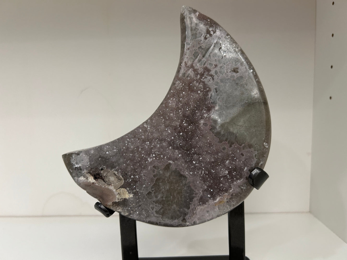 Amethyst Stone- Moon on stand