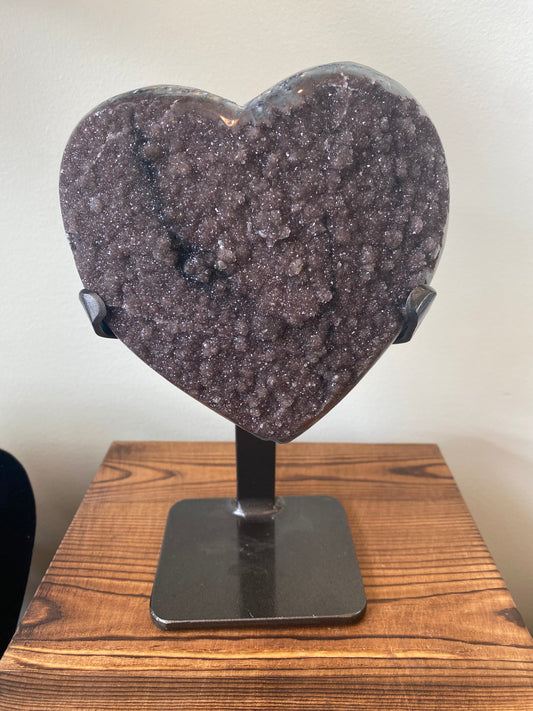 Medium Druzy Stone- Heart on Stand
