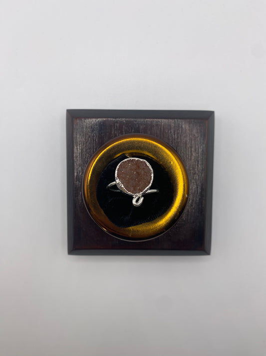 Silver Druzy Spiral Ring 3