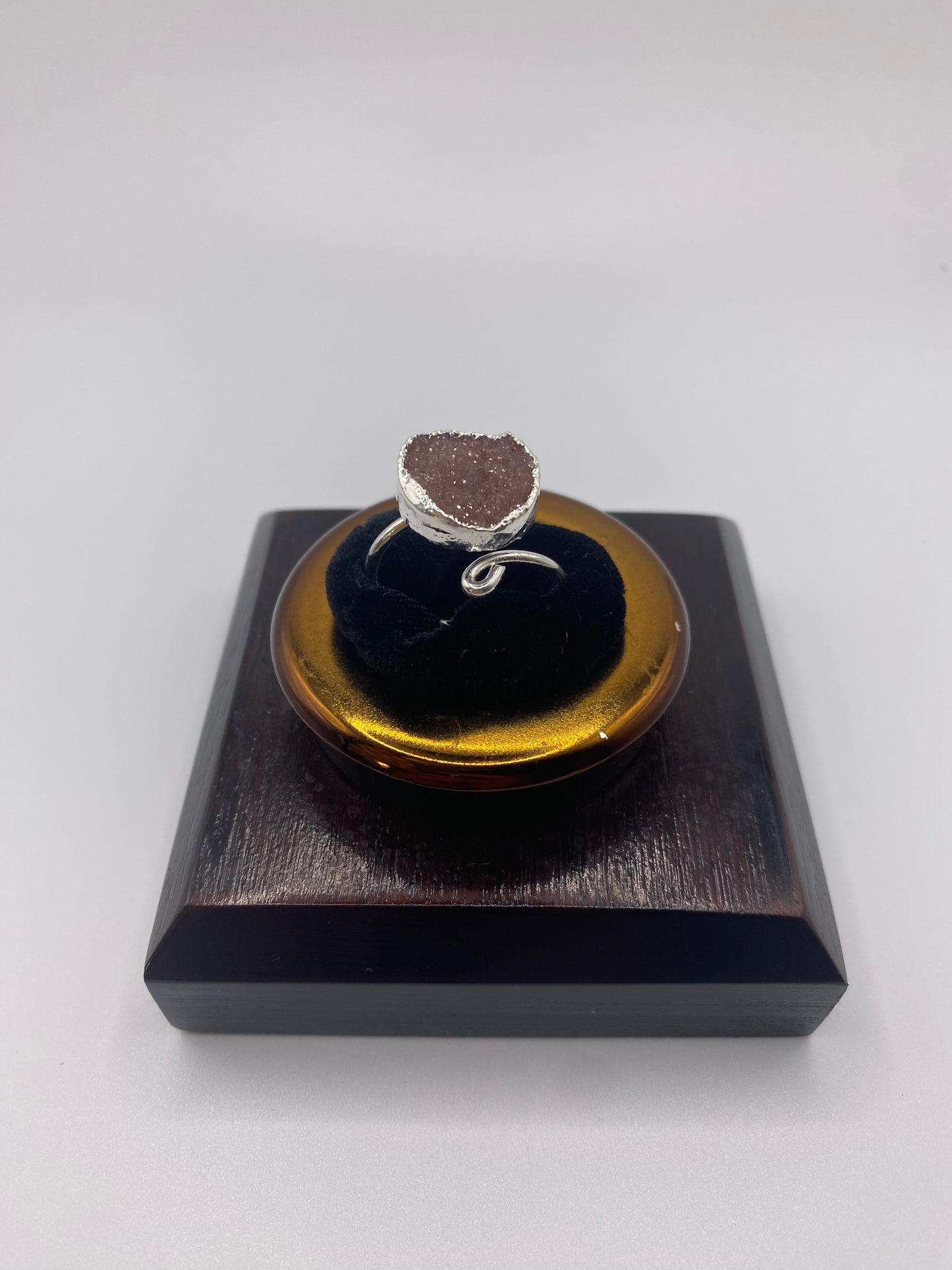 Silver Druzy Spiral Ring 3