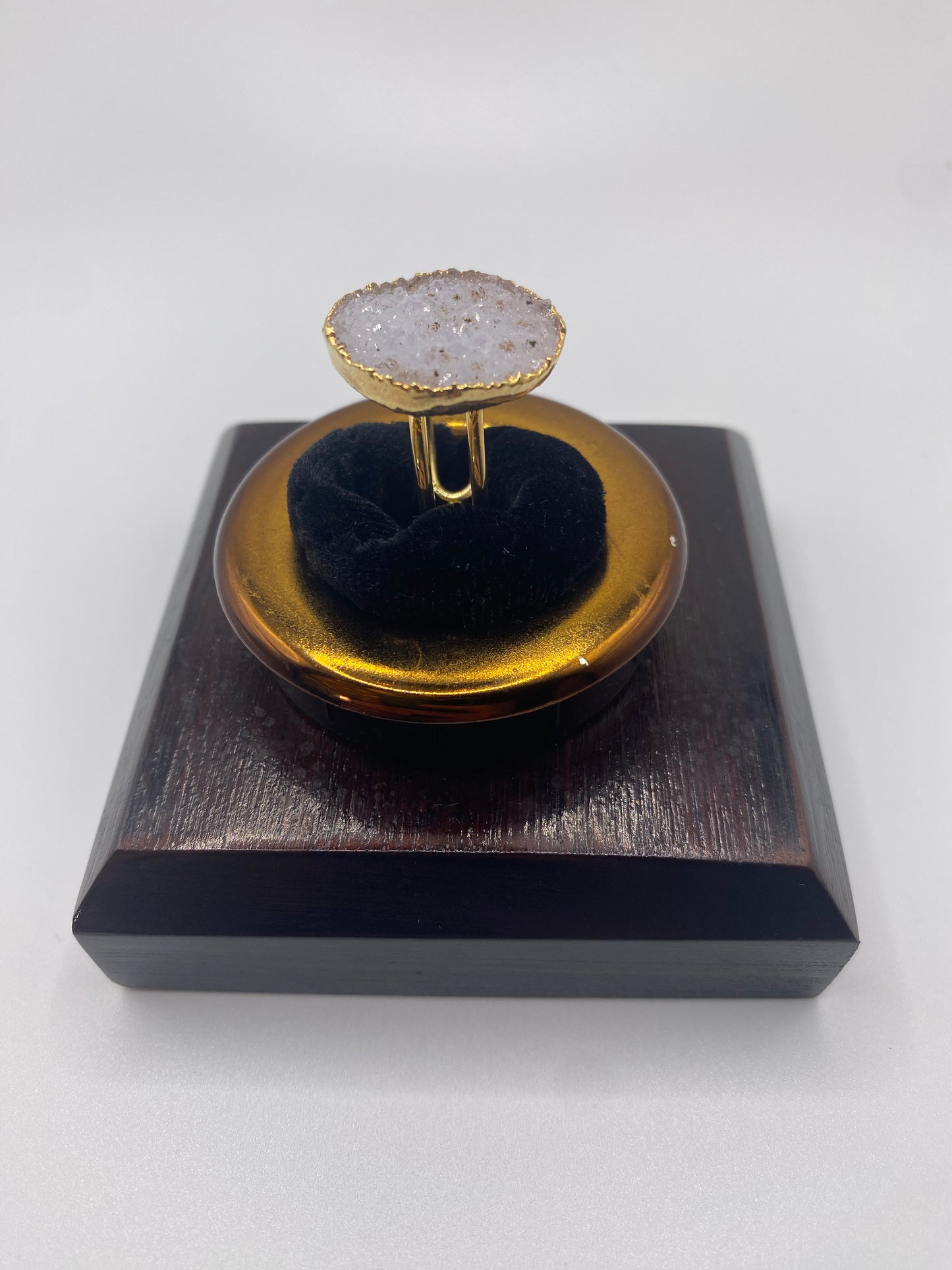 Gold Druzy Double Ring
