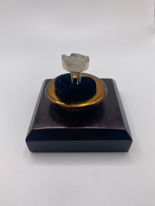 Silver Druzy Double Ring 6