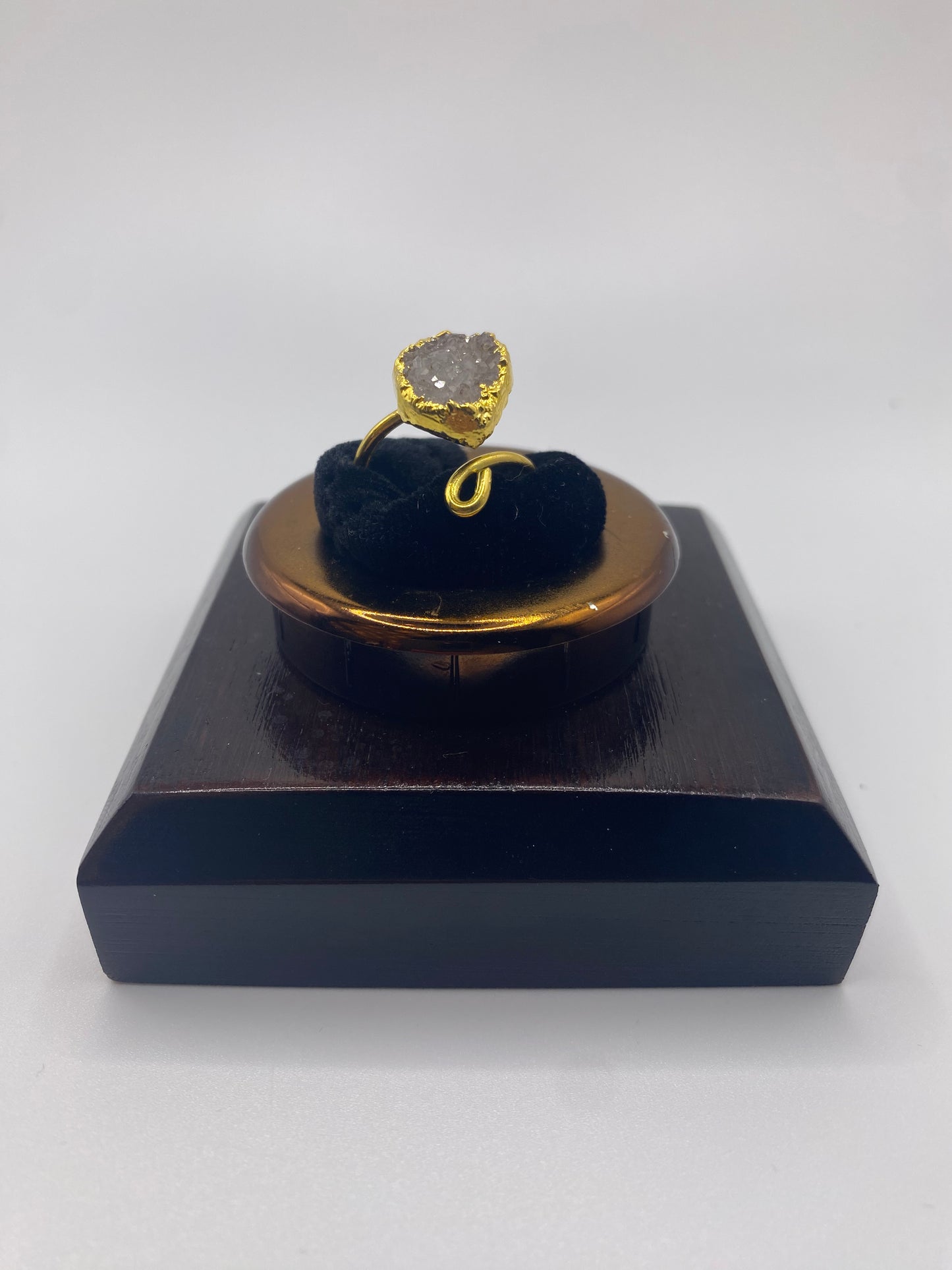 Gold Druzy Spiral Ring 1
