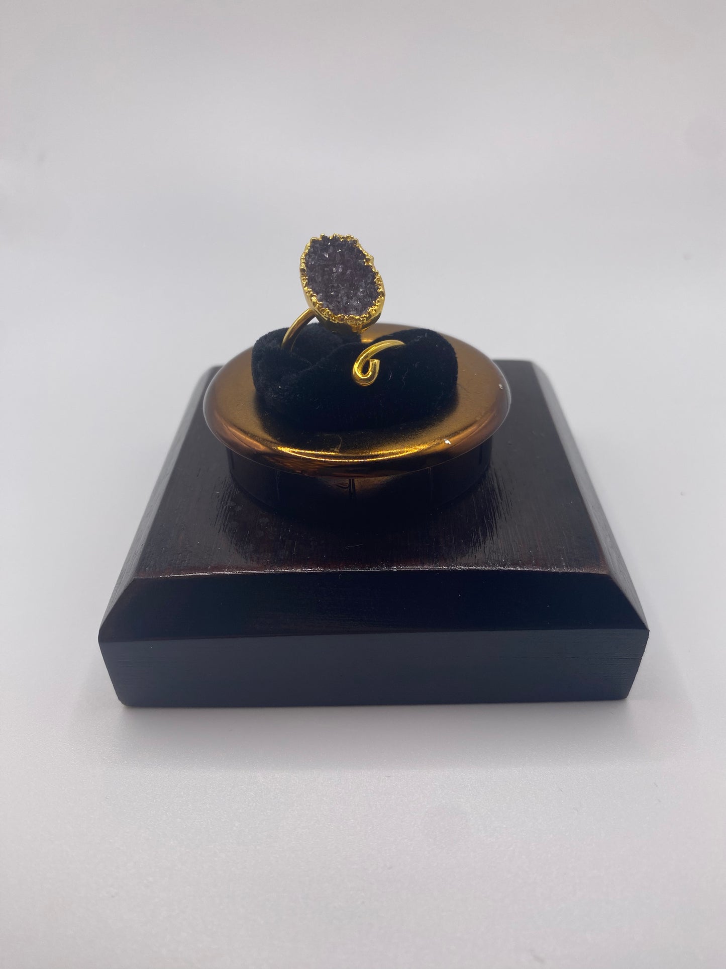 Gold Amethyst Spiral Ring