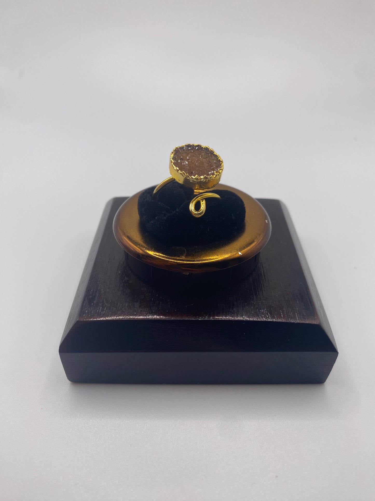 Gold Druzy Spiral Ring 3