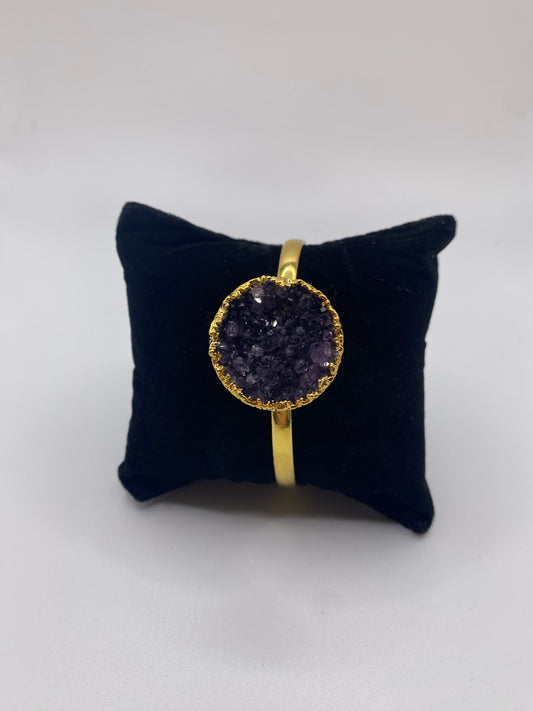 Gold Amethyst Cuff Bracelet 1