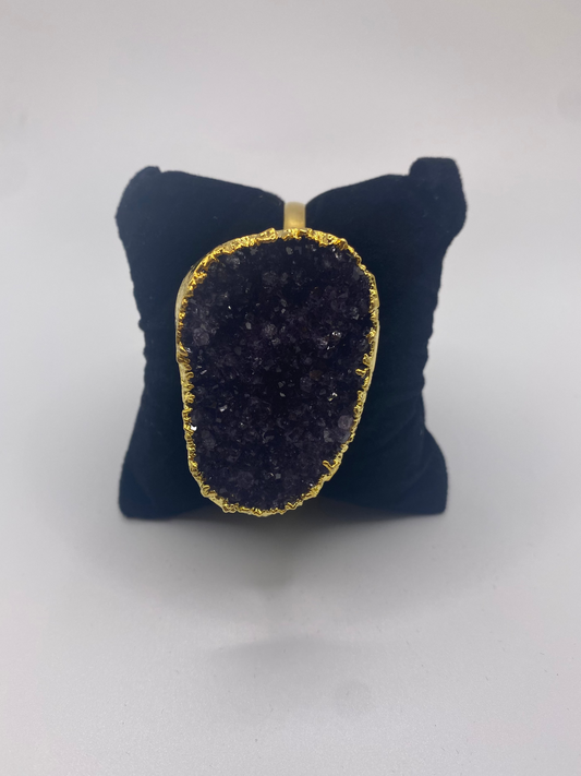 Gold Amethyst Cuff Bracelet 2