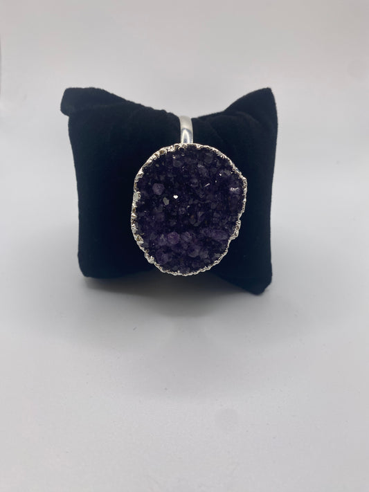 Silver Amethyst Cuff Bracelet 2