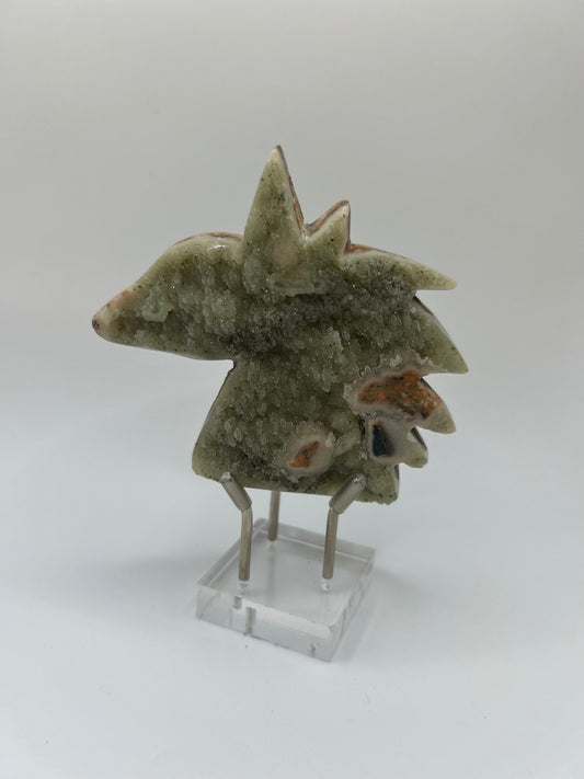 Green Quartz Druzy Stone- Unicorn