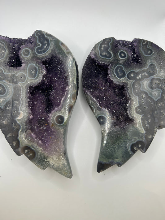 Large Amethyst Stone-Pair of Wings