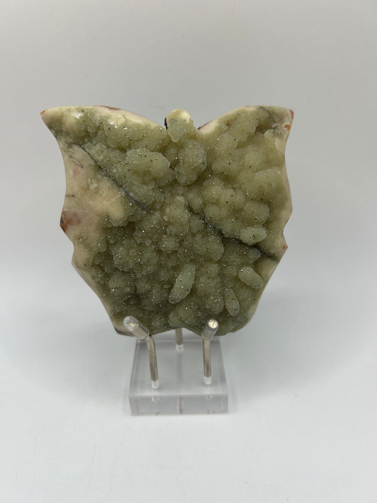 Small Green Druzy Stone- Butterfly