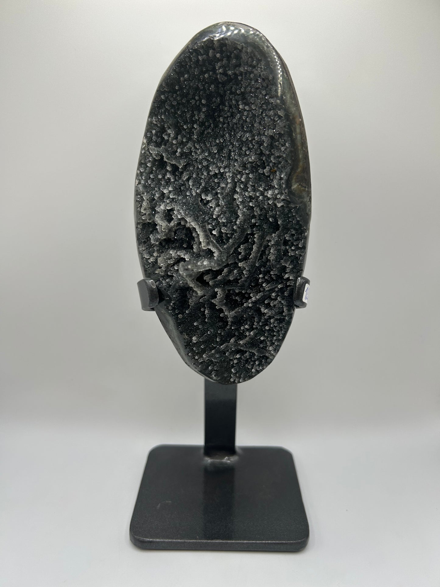 Black Druzy Stone-Special Formation on Stand