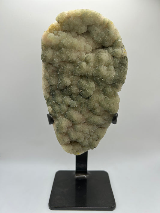 Green Quartz Druzy Stone- Special Formation on Stand