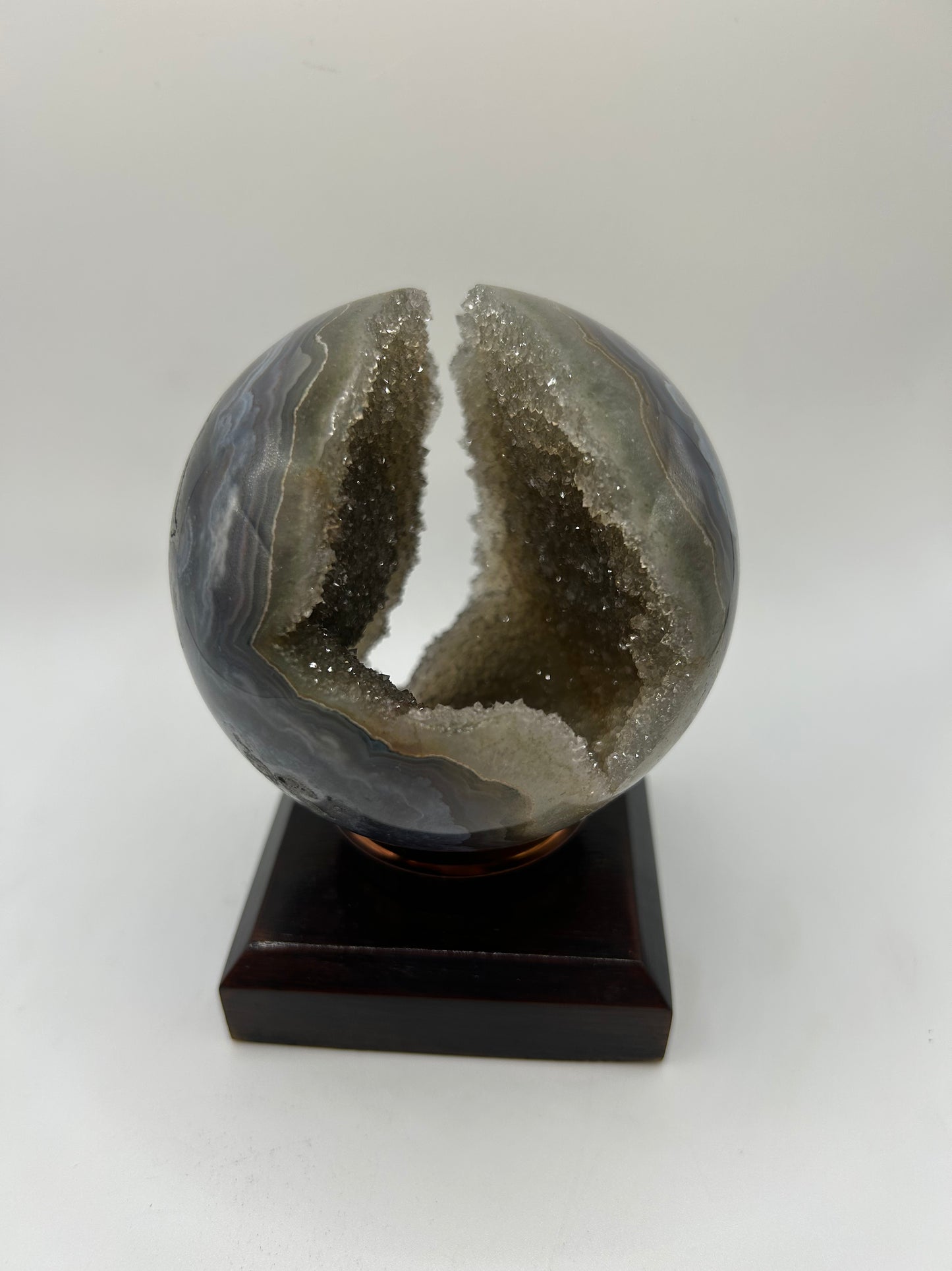 Druzy Quartz Sphere with Stand