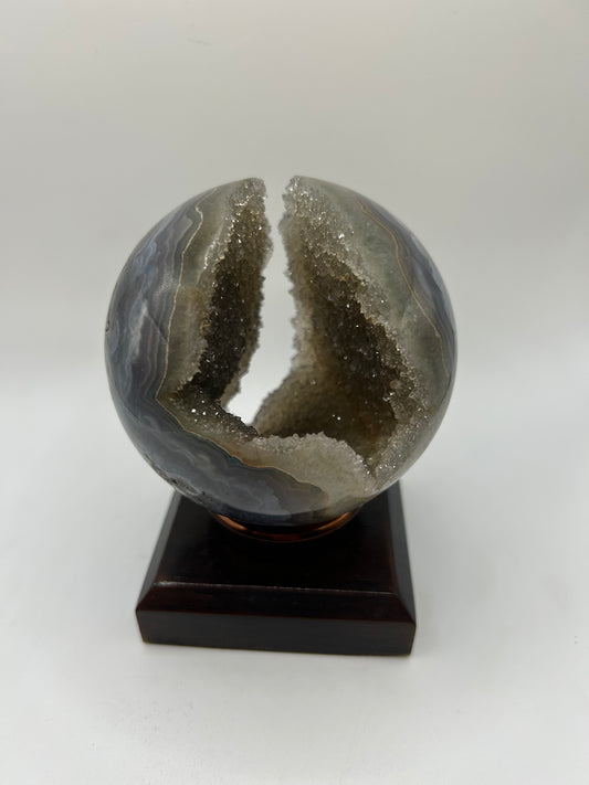 Druzy Quartz Sphere with Stand