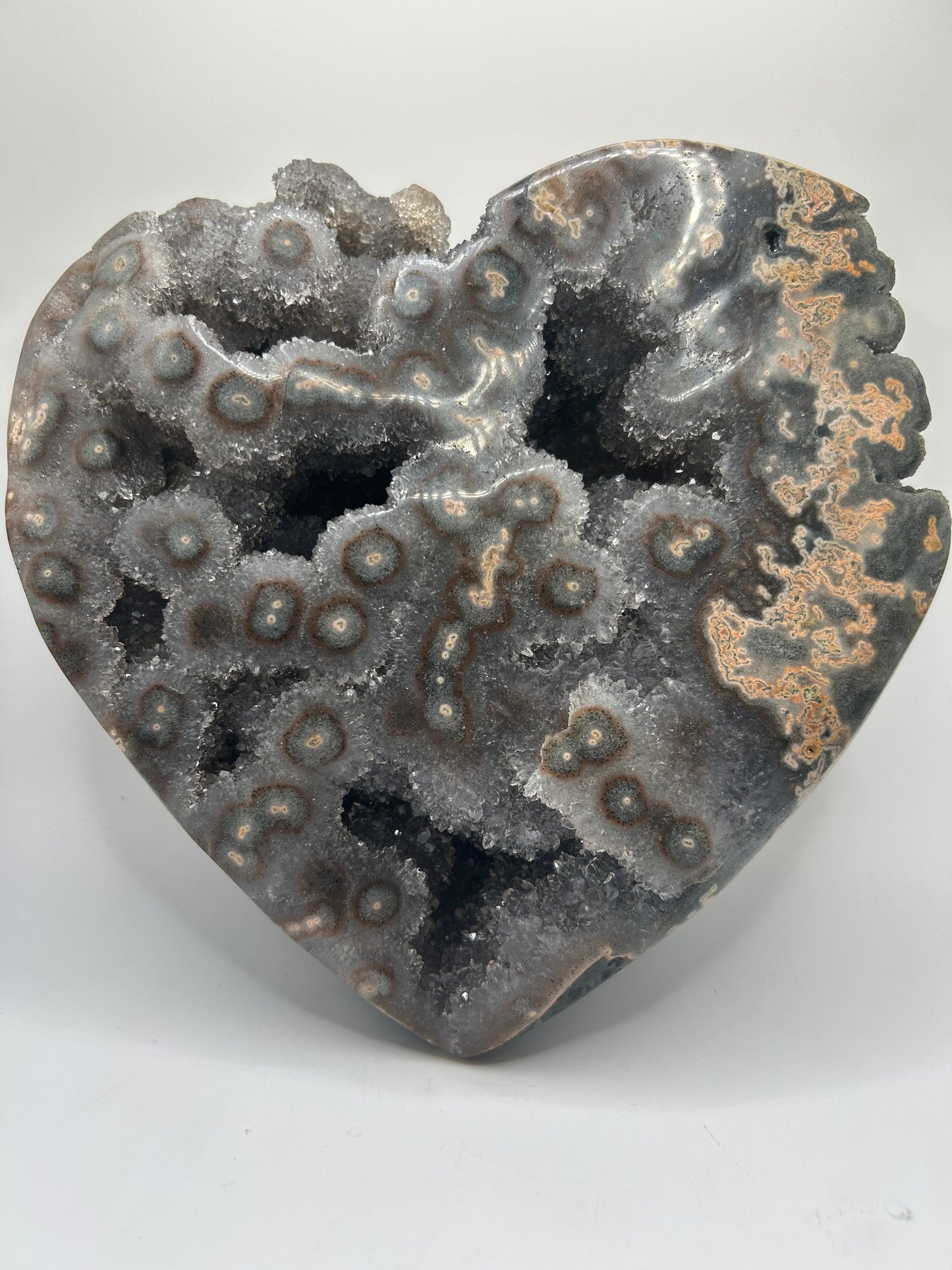 Large Druzy and Stalactite Stone- Heart on Stand