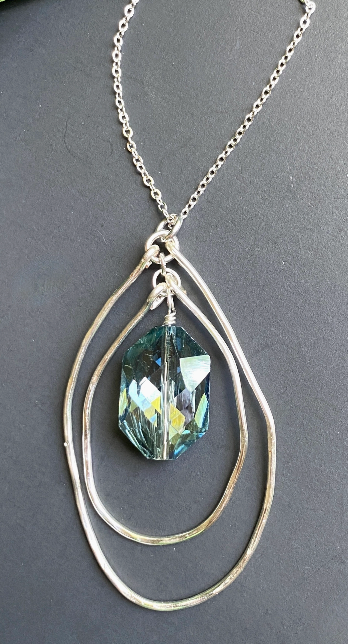 Hammered Silver Multi Layered Necklace