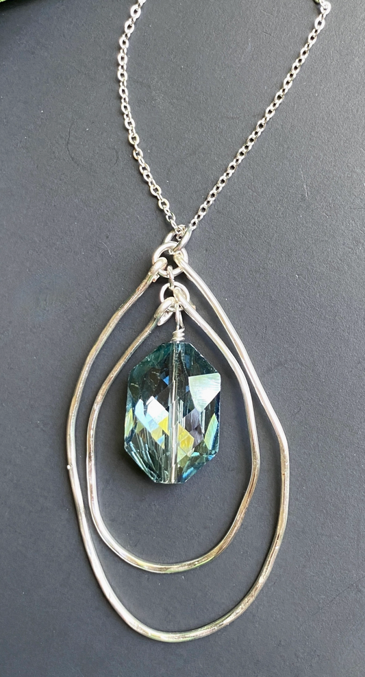 Hammered Silver Multi Layered Necklace